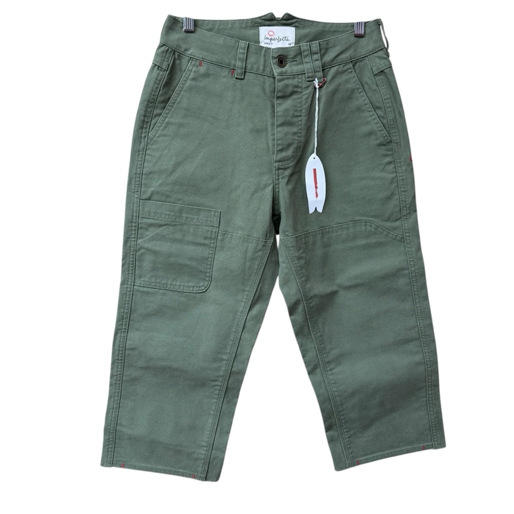 Imperfects Pants Sharp Fit Pants Men’s 28 Green Cut Off ALTERED READ Cropped